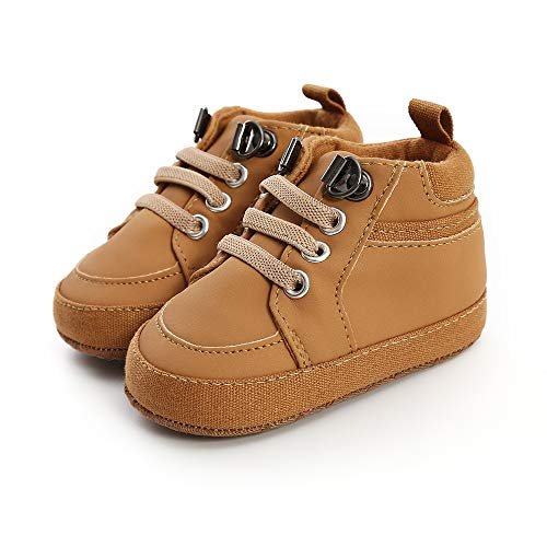 Unisex Baby Boys Girls High-Top Ankle Sneakers Soft Rubber Sole Infant Crib Shoes Toddler First Walkers