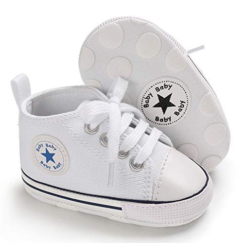 Unisex Baby Girls Boys Canvas High-top Shoes, Newborn Infant Anti-Slip Soft Sole Frist Walking Breathable Sneakers