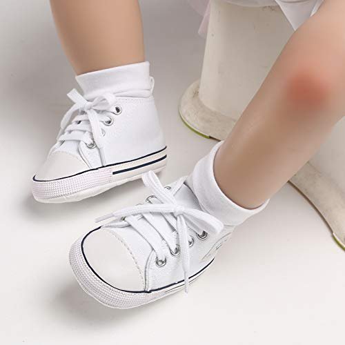 Unisex Baby Girls Boys Canvas High-top Shoes, Newborn Infant Anti-Slip Soft Sole Frist Walking Breathable Sneakers