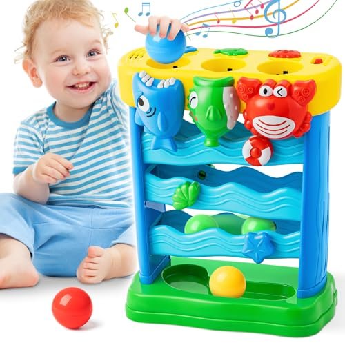 V-Opitos Musical Toy for 1, 2 Years Old Boys & Girls, Feeding Interactive Toys with Ball, Montessori Education Toys, Perfect Toddler Christmas Birthday Gifts