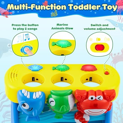 V-Opitos Musical Toy for 1, 2 Years Old Boys & Girls, Feeding Interactive Toys with Ball, Montessori Education Toys, Perfect Toddler Christmas Birthday Gifts