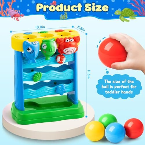 V-Opitos Musical Toy for 1, 2 Years Old Boys & Girls, Feeding Interactive Toys with Ball, Montessori Education Toys, Perfect Toddler Christmas Birthday Gifts