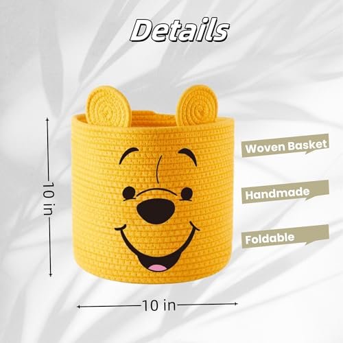 Winnie Storage Box Cubes Handmade Woven Nursery Basket Collapsible Cotten Rope Laundry Cloth Toy Bin Ideal Baby Showers Newborn Suff Storage Basket Gift