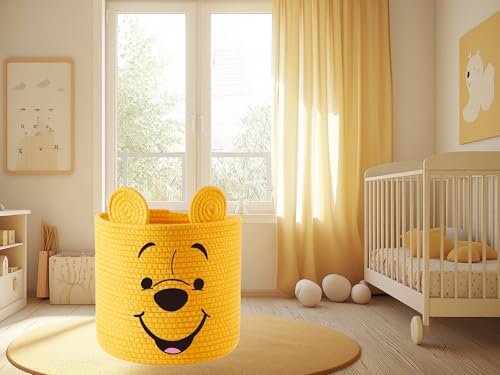 Winnie Storage Box Cubes Handmade Woven Nursery Basket Collapsible Cotten Rope Laundry Cloth Toy Bin Ideal Baby Showers Newborn Suff Storage Basket Gift