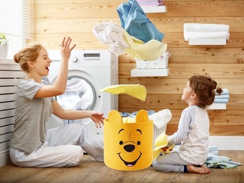 Winnie Storage Box Cubes Handmade Woven Nursery Basket Collapsible Cotten Rope Laundry Cloth Toy Bin Ideal Baby Showers Newborn Suff Storage Basket Gift
