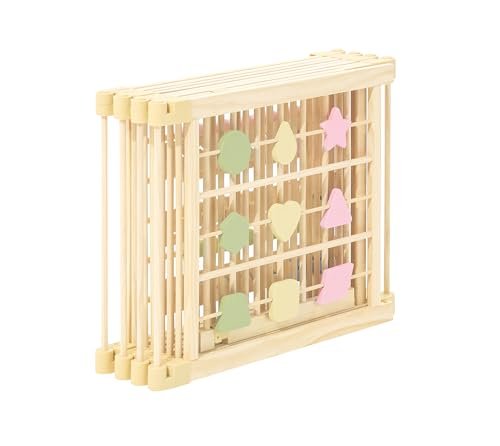 Wooden Playpen Extra Large for Toddlers and Babies - Foldable, Expandable, Adjustable - 8-10 Panels - Natural Wood - Unisex - Playpen