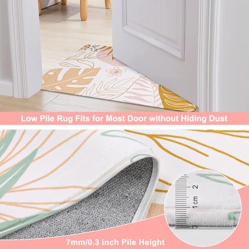 Yamaziot Washable Area Rug 5x7 Non-Slip Pink Boho Rug for Bedroom Cute Soft Throw Kids Nursery Rug, Low Pile Abstract Plant Print Soft Floor Carpet for Bedroom Nursery Classroom Living Room