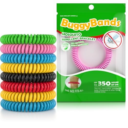 12 Pack Mosquito Repellent Bracelets, Individually Wrapped, DEET Free, Natural and Waterproof Band