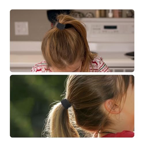 120 Pcs Baby Hair Ties, Cotton Toddler Hair Ties for Girls and Kids, Small Seamless Hair Bands Elastic Ponytail Holders(Black)