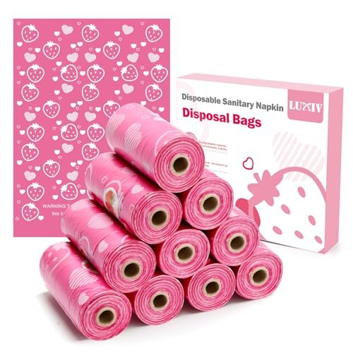 150Pcs Sanitary Napkin Disposal Bags, Luxiv Pink Disposable Sanitary Bag Personal Care Disposal for Tampons Trash Bag, Disposable Mini Bags for Women Privacy Handling Bag Diaper Sack (Purple)