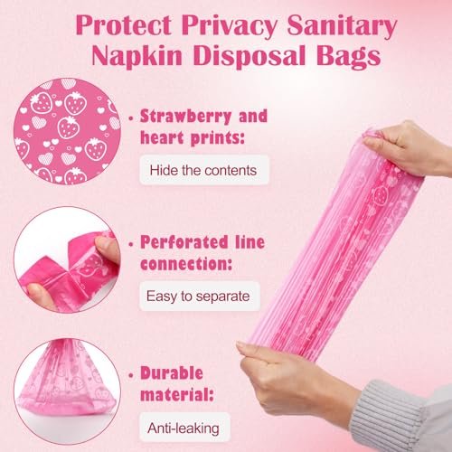 150Pcs Sanitary Napkin Disposal Bags, Luxiv Pink Disposable Sanitary Bag Personal Care Disposal for Tampons Trash Bag, Disposable Mini Bags for Women Privacy Handling Bag Diaper Sack (Purple)
