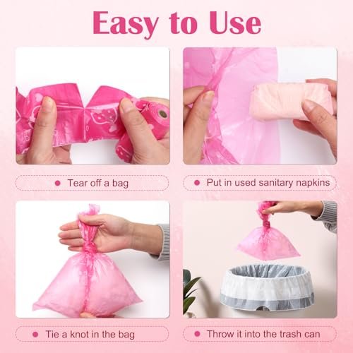 150Pcs Sanitary Napkin Disposal Bags, Luxiv Pink Disposable Sanitary Bag Personal Care Disposal for Tampons Trash Bag, Disposable Mini Bags for Women Privacy Handling Bag Diaper Sack (Purple)