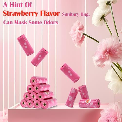 150Pcs Sanitary Napkin Disposal Bags, Luxiv Pink Disposable Sanitary Bag Personal Care Disposal for Tampons Trash Bag, Disposable Mini Bags for Women Privacy Handling Bag Diaper Sack (Purple)