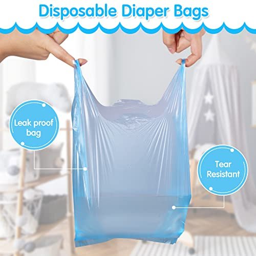 1600 Count Baby Disposable Diaper Bags Scented Diaper Sacks with Tie Handle Disposal Trash Sacks Baby Poop Waste Bag Refill(Blue)