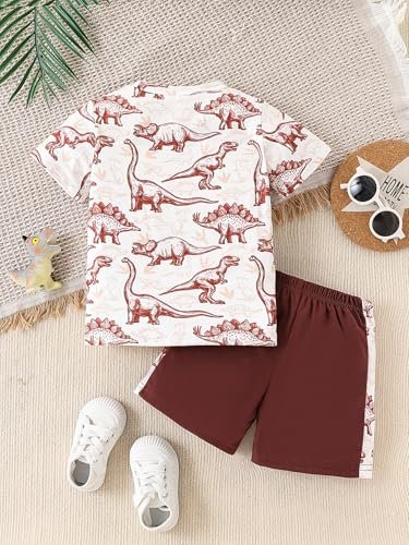 2-7 T Toddler Baby Boy Outfits Shorts Sleeve Summer Beach Cocos T Shirts + Shorts Clothing Set