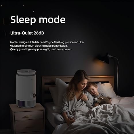 2 in 1 Air Purifier and Evaporative Humidifier Combo for Bedroom, H13 True HEPA Filter, Cool Mist-Free Air Humidifier evaporative WIFI Connect