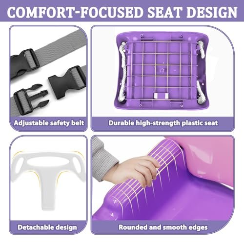 2 in 1 Toddler Swing & Baby Jumper, Foldable Baby Bouncer with Soft Cushion, Foldable Indoor & Outdoor Use, Easy to Install & Store Swing Sets for Backyard Play (Pink)