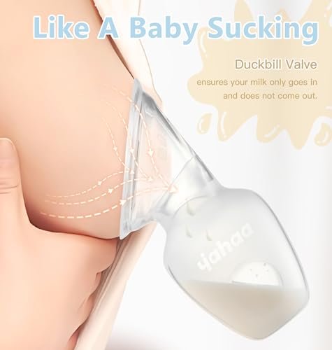 2 Sets Manual Breast Pump for Breastfeeding Essentials,Colostrum Collector with Spill Free Valve,Cap,Silicone,Clear,4oz