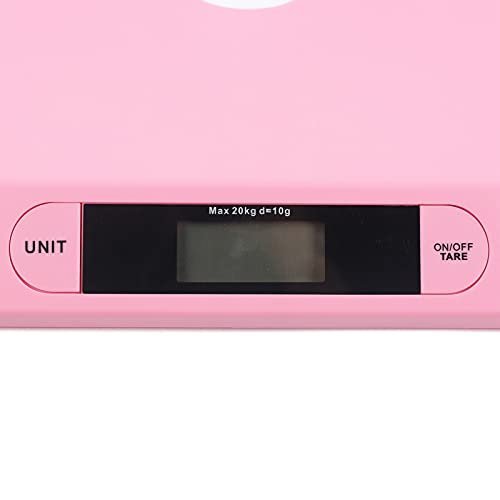 20kg/44.1lb Digital Pink Baby Electronic Scale, 44.1 Pounds Pink Baby Electronic Scale for Baby/Kitten/Puppy Kg/Lbs/St (with Towel + Ruler)