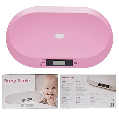 20kg/44.1lb Digital Pink Baby Electronic Scale, 44.1 Pounds Pink Baby Electronic Scale for Baby/Kitten/Puppy Kg/Lbs/St (with Towel + Ruler)