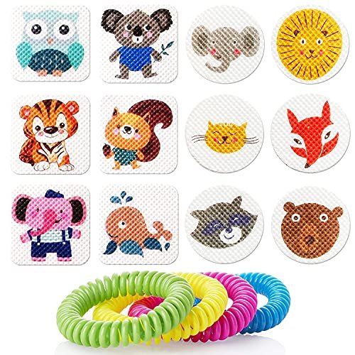 240 Pack Mosquito Repellent Stickers for Kids Adult Outdoor Indoor Travel, Natural Plant Based Ingredients Mosquito Patches Stickers with 4 Pack Mosquito Bracelets