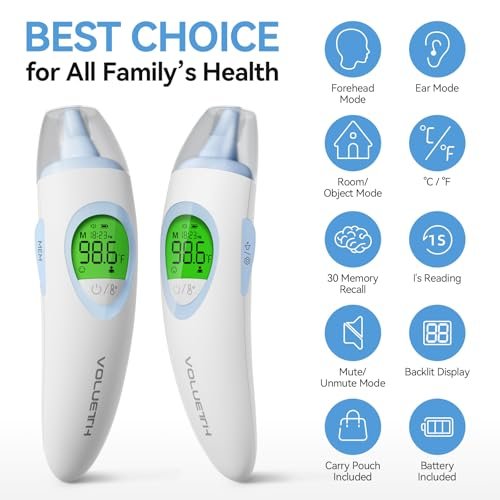 3-in-1 Baby Thermometer for Ear, Forehead & Touchless, HSA FSA Eligible Items, Digital Thermometer for Infants, Kids & Adults, 30 Memories, 1s Result and Fever Alarm
