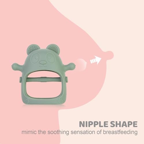 3 Pack Baby Teething Toys 3 Months+, Silicone Teething Mitten for Babies Anti Drop Wrist Hand Teether, Baby Chew Toys for Sucking Needs