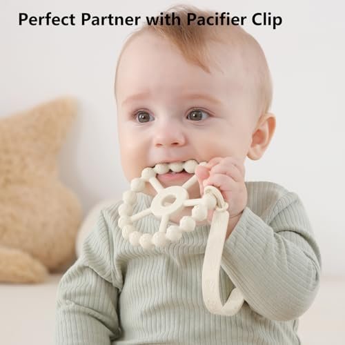 3 Pack Ring Teether Baby Infant Toys, Silicone Teething Ring Toys for Babies 0-6 Months, Seposeve Baby Teethers 6-12 Months 12-24 Months, Easy to Grasp Toy, Infant Teething Relief, Purple Pink White