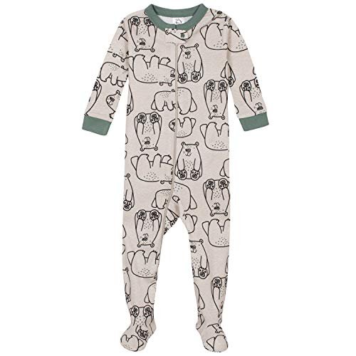 4-Pack Boys Safari Animals & Crab Snug Fit Footed Cotton Pajamas
