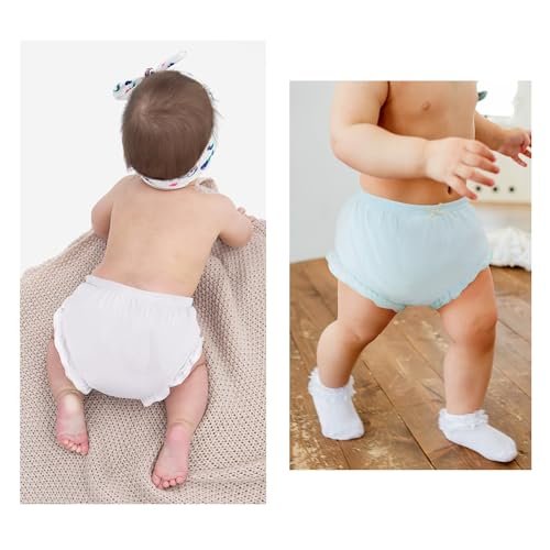 4 Pcs Baby Bloomers for Toddler Girls Newborn Diaper Covers for Girls Cotton Briefs Shorts Underwear