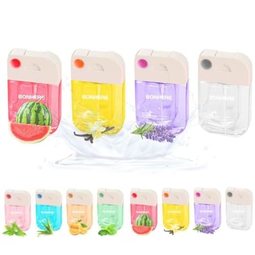 4 Pcs Hydrating Hand Sanitizer Spray, 4 Scents, 5.2 FL. OZ. Portable Sanitizer Spray for Travel Size, 500-Sprays Each Multi-Flavor (4(Pcs).)