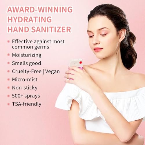 4 Pcs Hydrating Hand Sanitizer Spray, 4 Scents, 5.2 FL. OZ. Portable Sanitizer Spray for Travel Size, 500-Sprays Each Multi-Flavor (4(Pcs).)