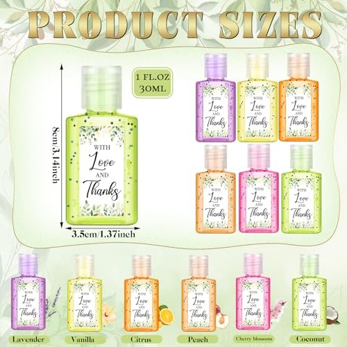 48 Pack Wedding Mini Hand Sanitizer Bulk Travel Size 1fl oz Bridal Shower Hand Sanitizer for Guests Thank You Gifts for Wedding Bridal Baby Shower Party Favors Supplies