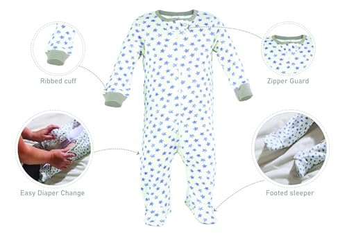 4Pc Comfy Cozy Set - 2 Sleep Sack & 2 Footed Pajamas, Super Soft Baby Clothes, Sleepwear Set