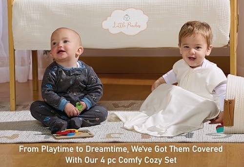 4Pc Comfy Cozy Set - 2 Sleep Sack & 2 Footed Pajamas, Super Soft Baby Clothes, Sleepwear Set