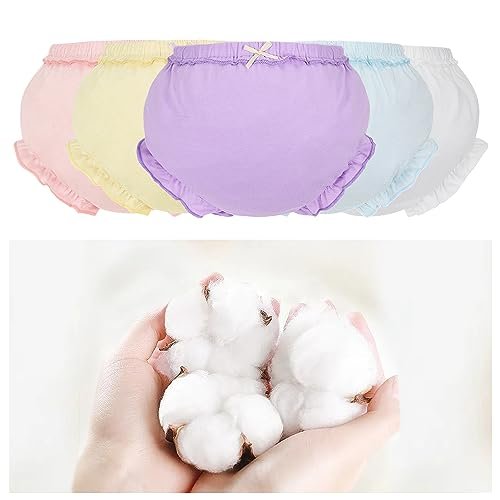 5 Pcs Baby Bloomers Diaper Cover for Toddler Girls Soft Cotton Shorts Toddler Undies