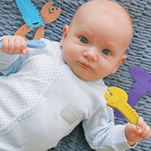 5PCS Baby Teething Toys - Silicone Sensory Teether Toys for 0-6 Month Olds, BPA Free