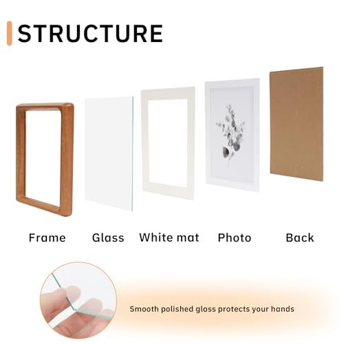 5x7 Picture Frame Set of 2 Natural Wood Photo Frames Display Pictures 4x6 with Mat or 5x7 without Mat Multi Photo Frames Collage for Wall or Tabletop Decor