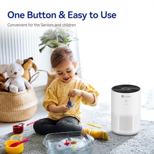 Air Purifiers for Bedroom up to 588 Ft², 20dB Bedroom Air Purifier for Small Room Removes Dust Pets Hair Smoke Odor with Aromatherapy Function(White)