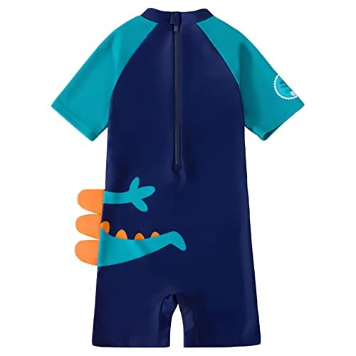AIWUHE Toddler Boys Swimsuits One Piece Rash Guard Swimwear Zipper Bathing Suit UPF50+ with Hat Dinosaur Swimsuit Set