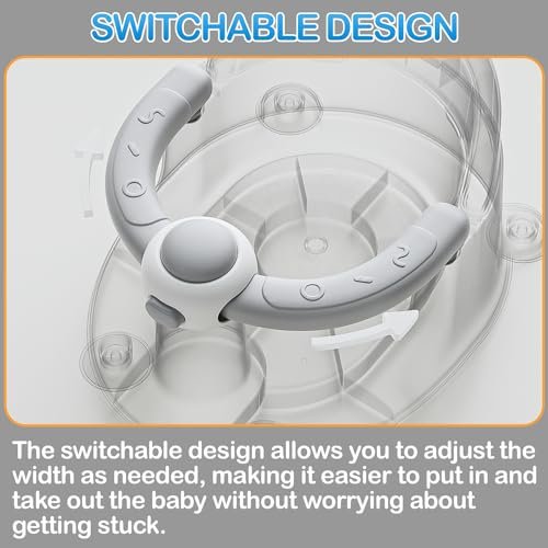 Baby Bath Seat for Babies 6 Months & up, Non-Slip Toddler Bath Seat for Baby & Newborn, Sit Up Bath Seat for Baby,Grey