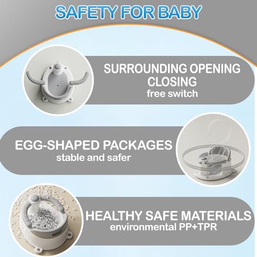 Baby Bath Seat for Babies 6 Months & up, Non-Slip Toddler Bath Seat for Baby & Newborn, Sit Up Bath Seat for Baby,Grey