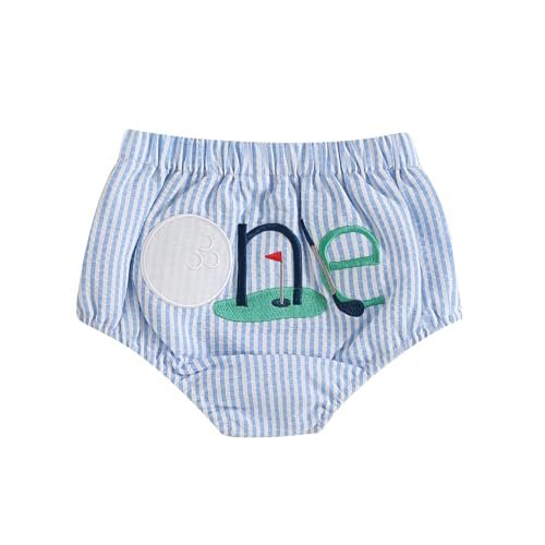 Baby Bloomers Diaper Covers for Boys Girls Funny ONE Embroidery Bloomers Unisex Baby Cake Smash Photo Shoot Shorts