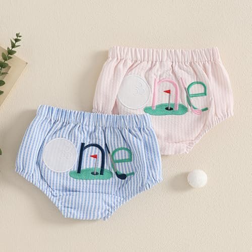 Baby Bloomers Diaper Covers for Boys Girls Funny ONE Embroidery Bloomers Unisex Baby Cake Smash Photo Shoot Shorts