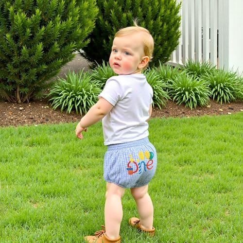Baby Boy First Birthday Outfit One Year Old Golf Baseball Striped Bubble Shorts Diaper Cover Bloomers Clothes Summer