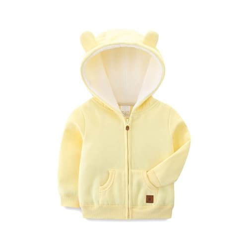 Baby Boy Girl Clothes Zip-Up Hoodies with Sherpa Lining Spring Fall Outerwear Coat