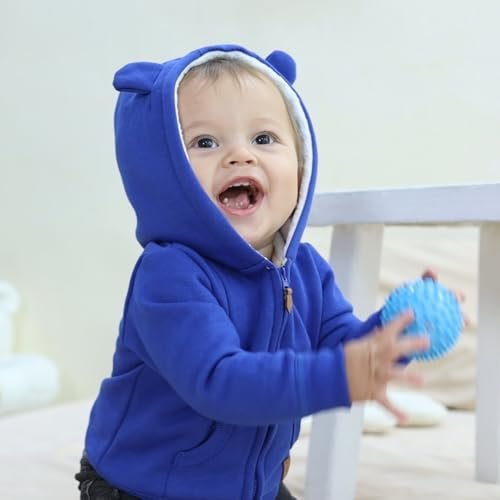 Baby Boy Girl Clothes Zip-Up Hoodies with Sherpa Lining Spring Fall Outerwear Coat
