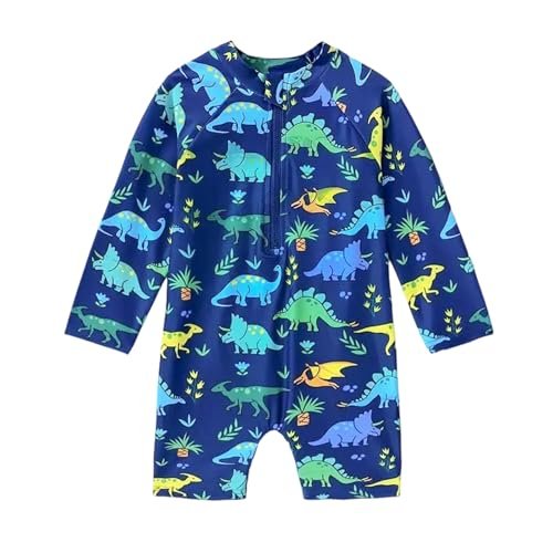 Baby Boy Swimsuit Infant One Piece Rash Guard Bathing Suit Short Sleeve Zipper Toddler Summer Beach Swimwear 0-3 Years