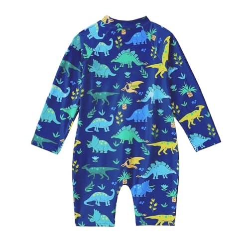 Baby Boy Swimsuit Infant One Piece Rash Guard Bathing Suit Short Sleeve Zipper Toddler Summer Beach Swimwear 0-3 Years