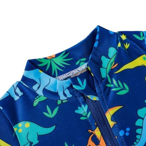 Baby Boy Swimsuit Infant One Piece Rash Guard Bathing Suit Short Sleeve Zipper Toddler Summer Beach Swimwear 0-3 Years